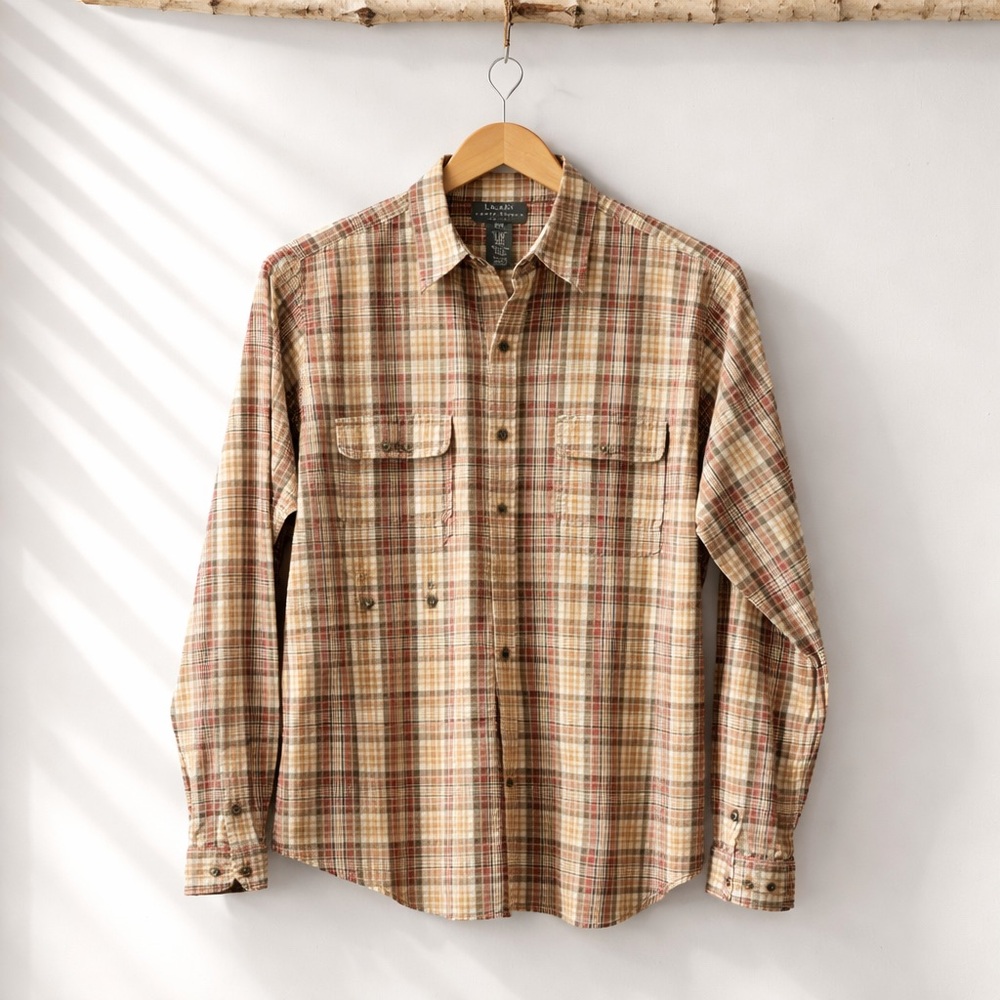 Lauren Ralph Lauren Petite‎ Medium Plaid Snap Front Shirt Cotton Long Sleeve Top